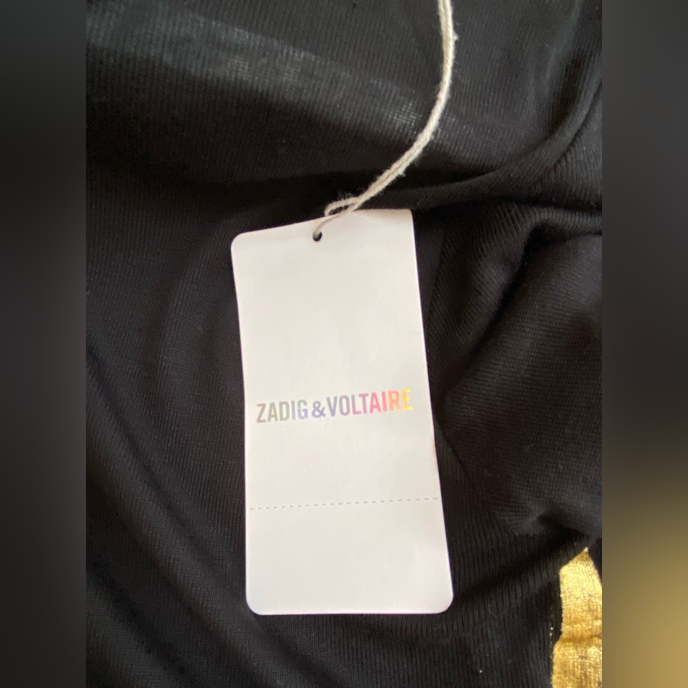 Zadig & Voltaire Metallic Finish Modal T-Shirt - Picture 7 of 9